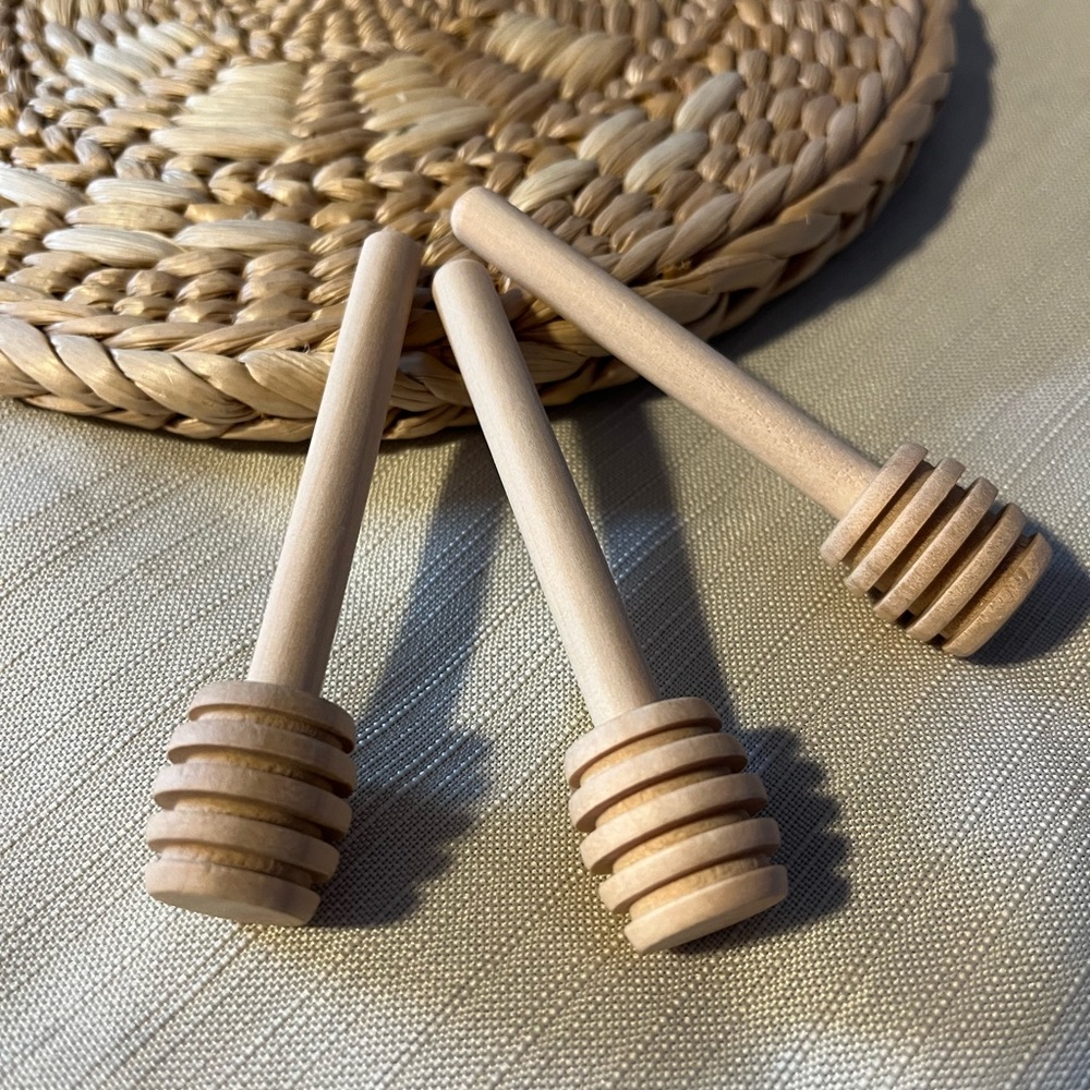 3 small Wooden Honey Sticks. New. Decor.